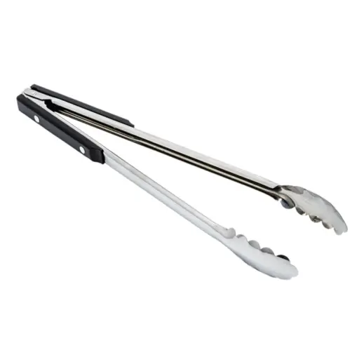 Braai Tongs With Plastic Handle Black